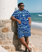 Hawaiian Men's Plus Size T-Shirt & Shorts Suit